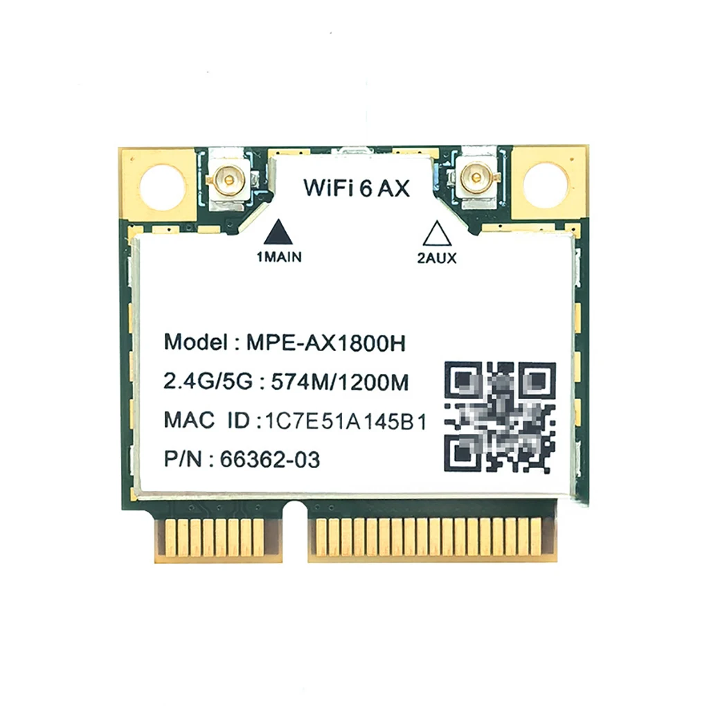 Wifi 6 Dual Band Built-in Bluetooth-compatible 5.2 Wireless Network Card Mini PCI-E Wifi Card MPE-AX1800H 802.11ac 2.4G 5Ghz