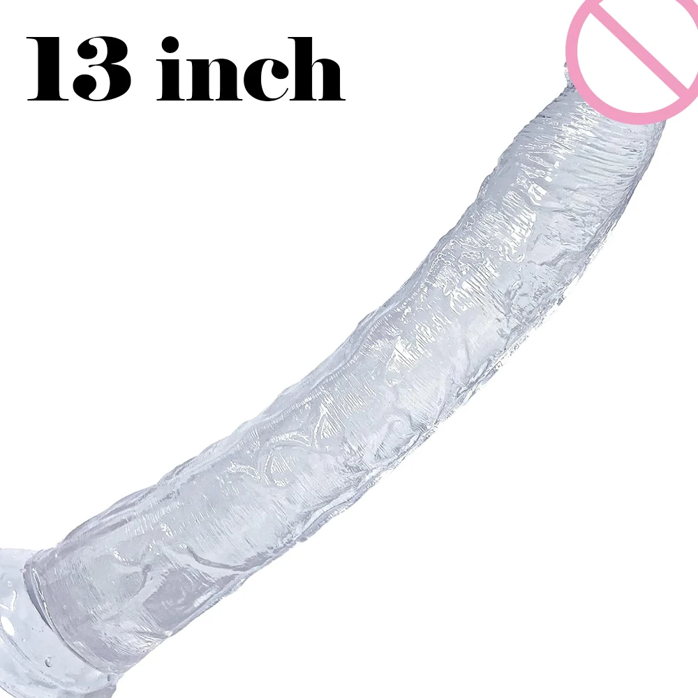 Realistic Dildo with Small Glans 13 Inch Big Dildo Jelly Dildo with  Suction Cup Adult Product Sex Toys for Women Men Anal Play