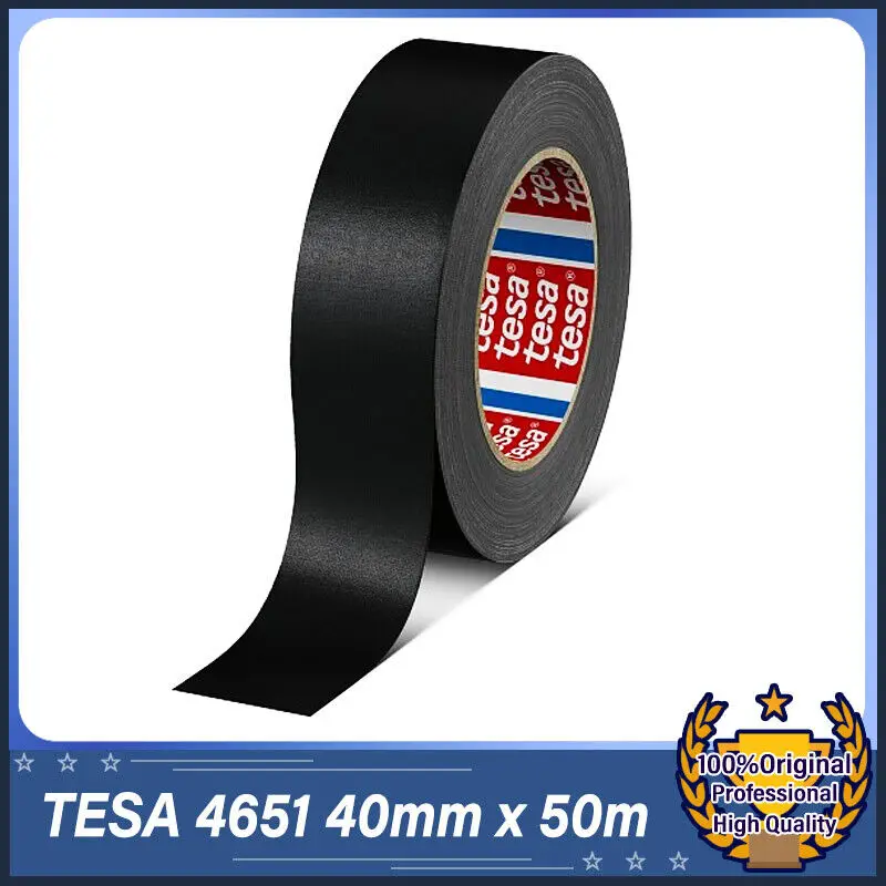 TESA 4651 Black Robust Tape - Select Size - with Excellent Abrasion Resistance