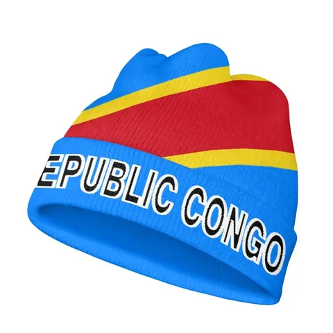 Zaire Knitted Hat Free Custom Name Winter Cold Zar Nation Flag Za Congo Country French Republic Knit Warm Caps Hip Hop Beanies