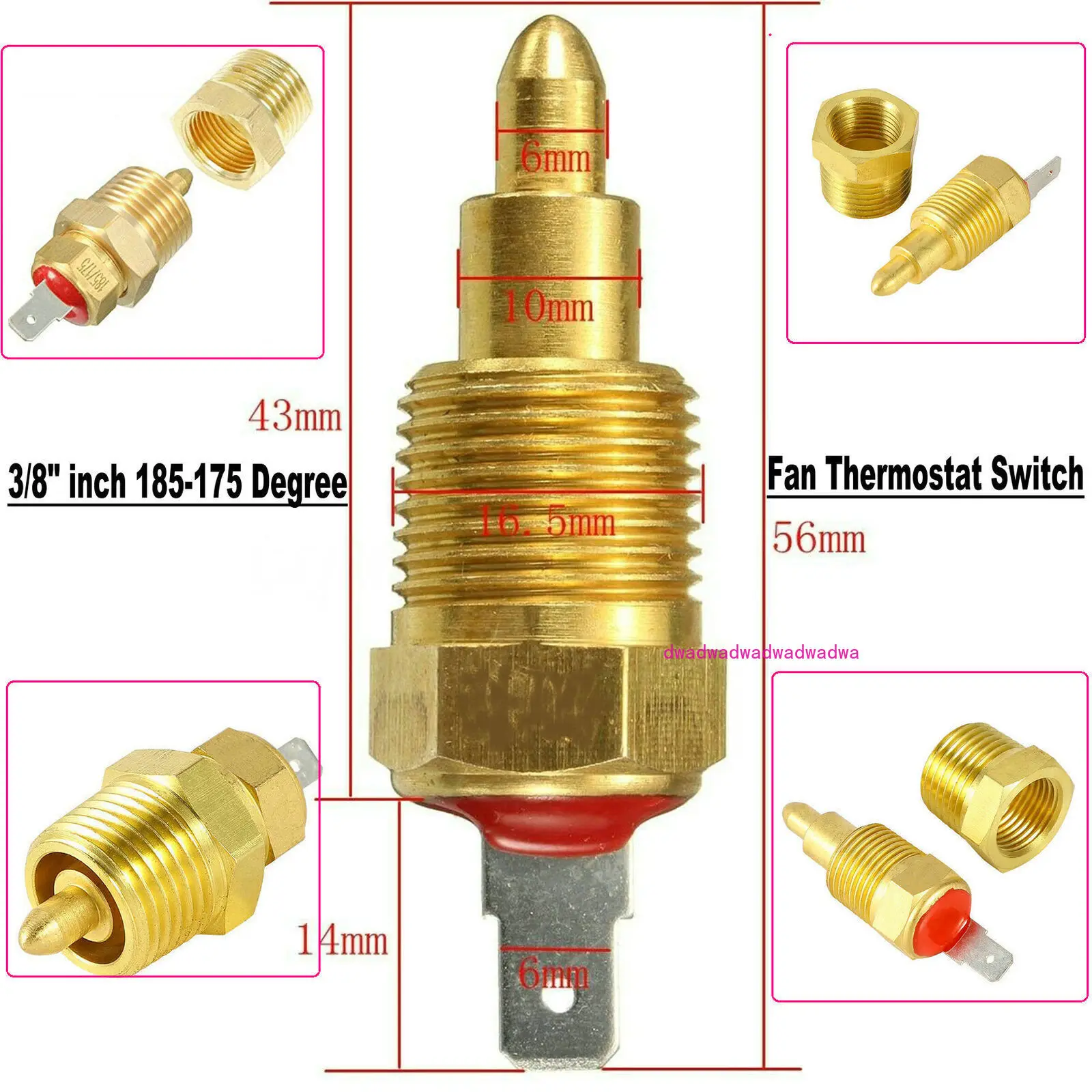 185 ° -175 ° NPT3/8 inch automatic engine cooling electric fan thermostat temperature switch