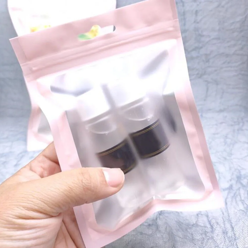 

100 Pcs Self Sealing Bags Eco Material Clear Window Reusable Waterproof Jewelry Food Packaging Pouch Storage Container