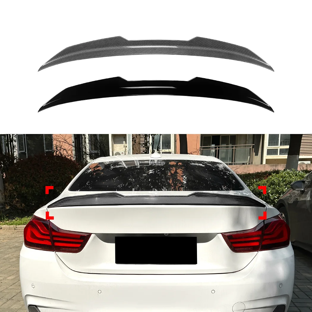 PSM Style Carbon Look Gloss Black Car Rear Trunk Spoiler Wings For BMW F32 420d 420i 428i 430i 430d 435i 435d 440i 2014-2020