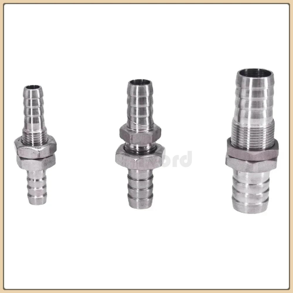 

2.5 3 4 5 6 8 10 12 13 14 16 19 20 25 32mm Hose Barb Equal Reducing 304 Stainless Steel Bulkhead Hosetail Pipe Fitting Connector