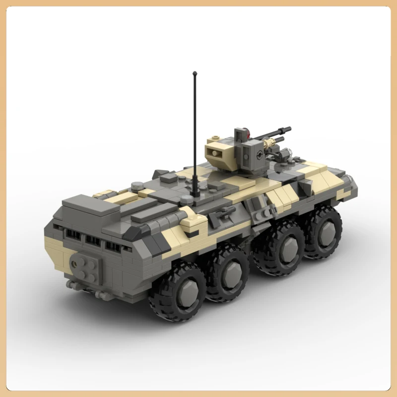 WW II militare unione sovietica gommato anfibio BTR-82 veicolo armato MOC Building Block forza dell'esercito SWAT auto mattoni giocattoli per ragazzo