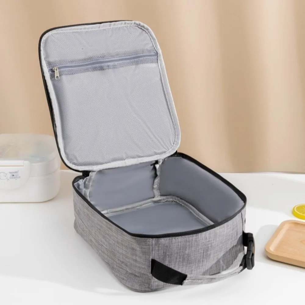Oxford Cloth Thermal Lunch Bag Leak-Proof Waterproof Portable Cooler Tote Square Picnic Lunch Bag Outdoor Activities