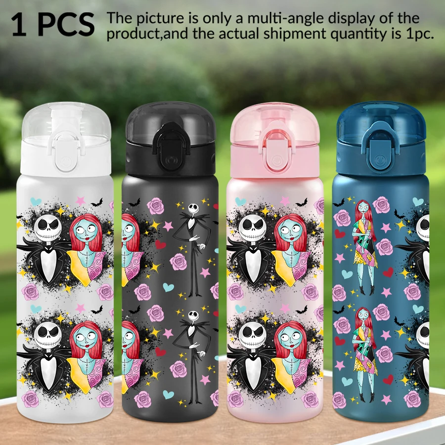 1Pc Disney, Skull, Redhead Girl, 26oz Plastic Water Bottle Sports Water Cup with Lift Rope Birthday/Back To School Gift