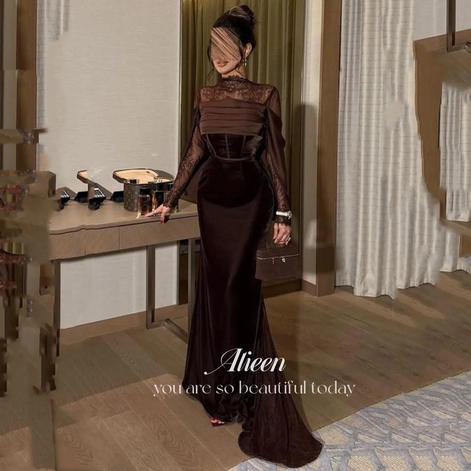 

Aileen Brown Prom Dresses for Special Occasions Robes of Soirée فساتين سهرة Elegant Party Dresses 2025 Lace Women Evening Dress