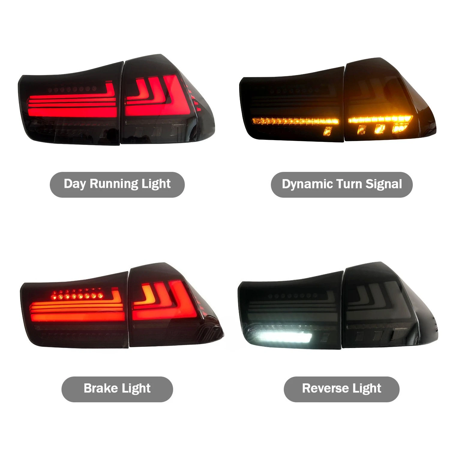 LED Tail Light Assembly for Lexus RX RX270 RX350 RX450 RX330 RX440H 2003-2008 Taillamps Running Lamps Start Dynamic Turn Signal