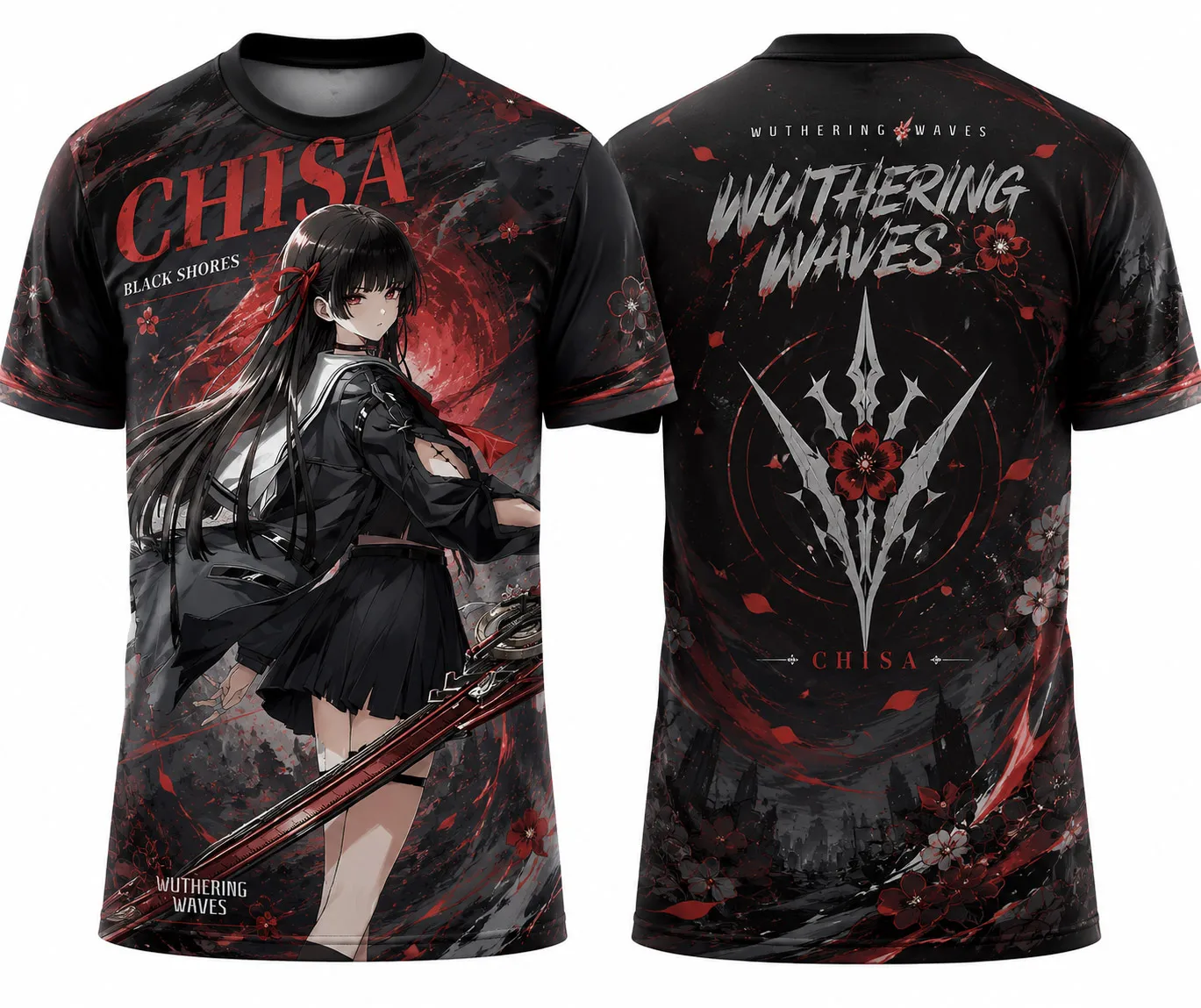 Japanese Anime 3D Print Style Jersey TShirt Wuthering Waves Chisa Aemeath Augusta Phrolova Sigrika Soft Breathable Casual Tee