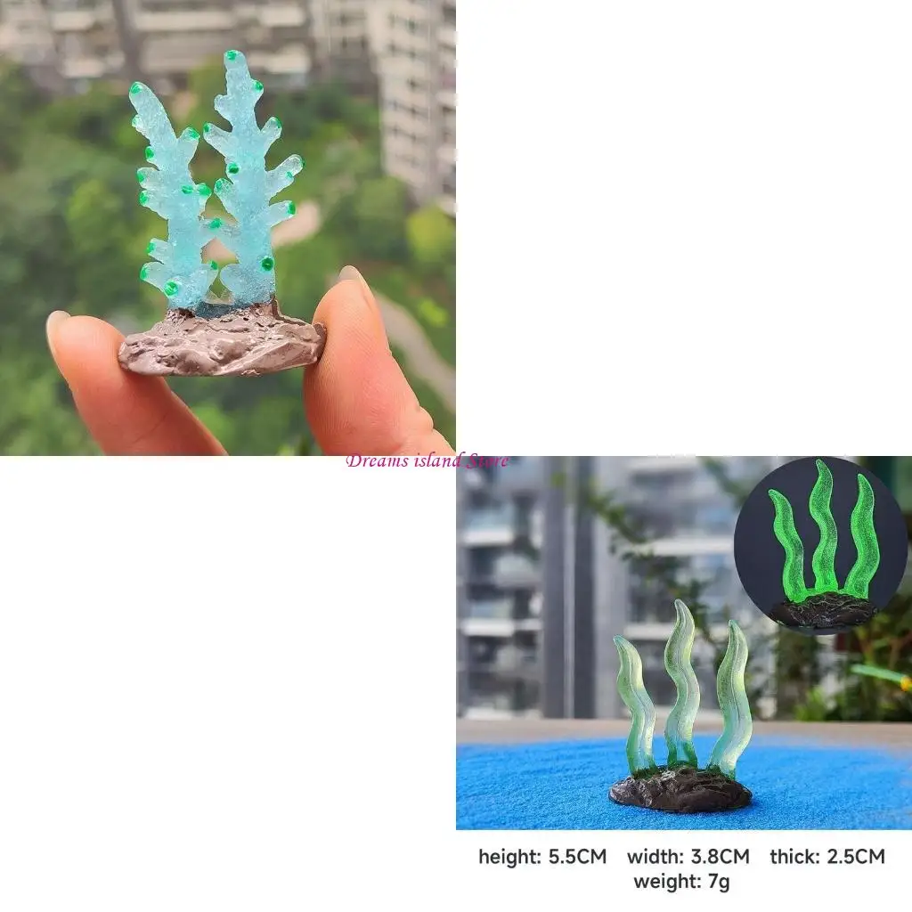 수생물 산호성 입상 물고기 발자국 빛나는 장식 수족관 가라 앉을 수있는 장식용 hx6c