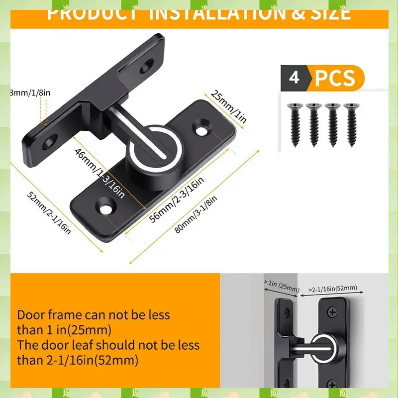 2025 1 قطعة قفل باب الحظيرة مضيئة 90 درجة الثقيلة بوابة مزلاج مناسبة للحديقة والمرآب (90 درجة) ، 1 قطعة قفل باب الحظيرة L #6