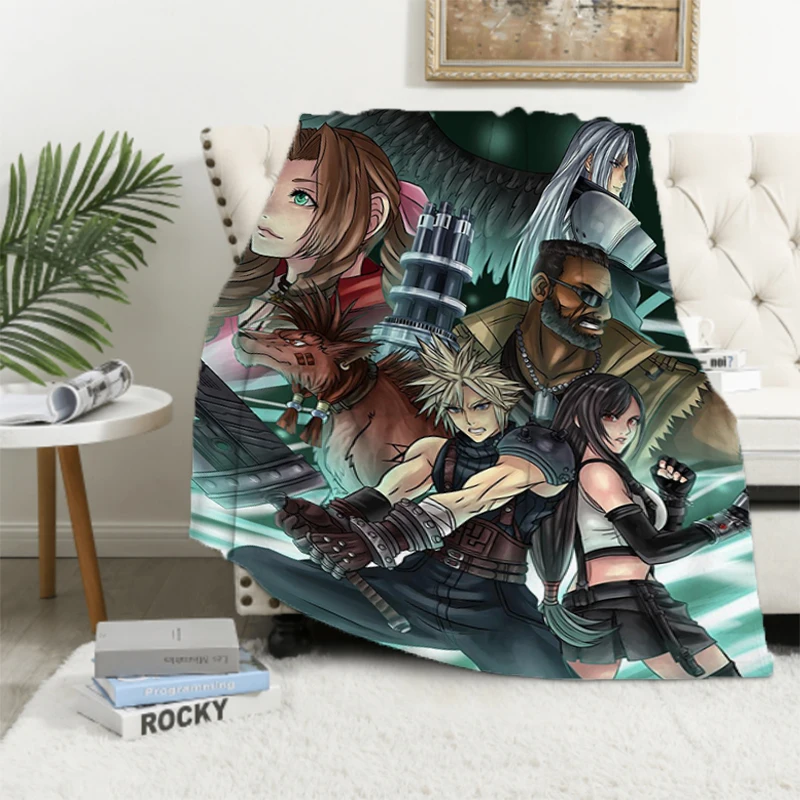 FINAL FANTASY VII Flannel Blanket Sofa Winter Bed Blankets for Beds Throw Fluffy Soft & Throws Furry Baby Fleece Custom Nap Home