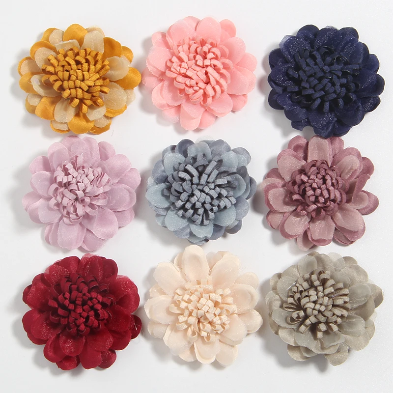 10 sztuk 4.2CM 1.7 "Mini tkanina sztuczna koronka kwiat butik koronkowe wykończenia łatka aplikacja suknia ślubna DIY kwiaty welon do włosów panny młodej