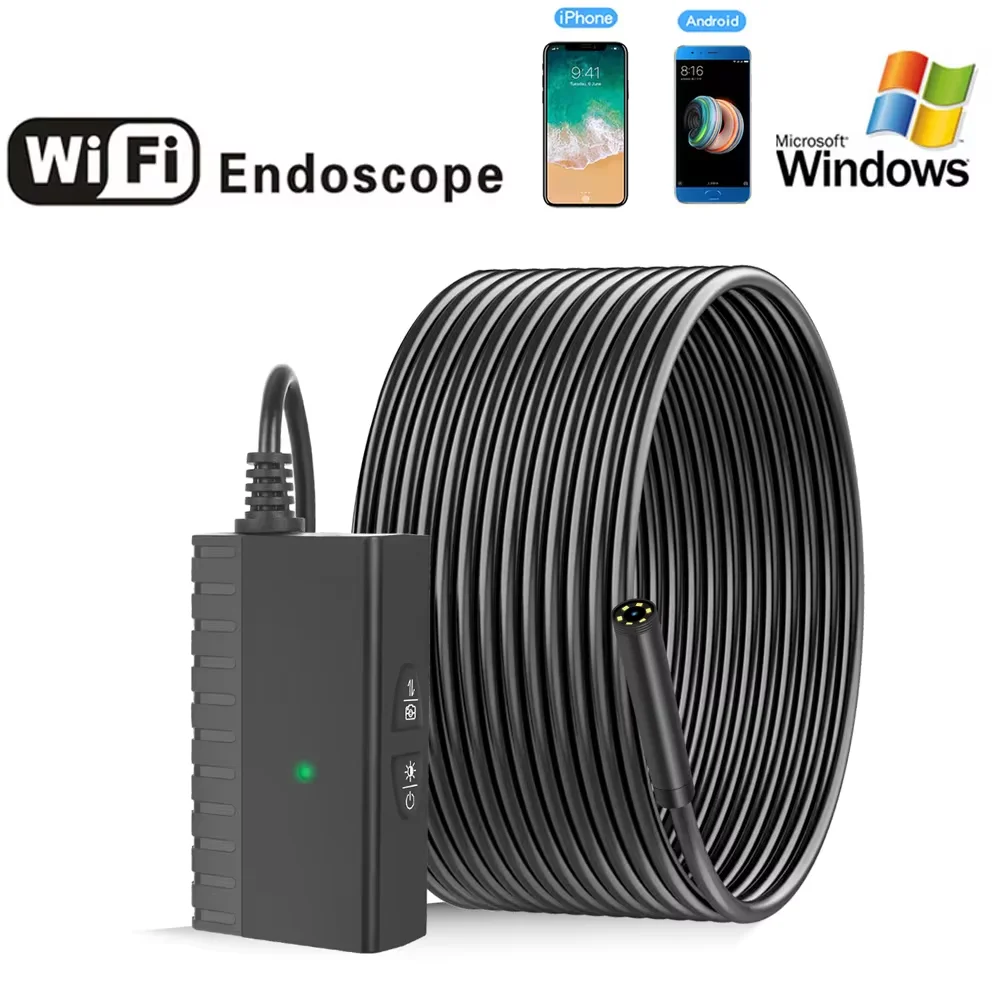Dearsee-Câmera Endoscópio WiFi, HD 1200P, Câmera Endoscópica Automotiva, 6LED, Câmera Snake para IOS, Android, iPhone, 5,5mm