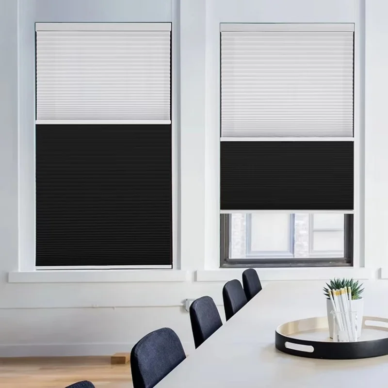 top selling recyclable easy to clean day and night smart google cordless remote control motorized honeycomb blinds for window