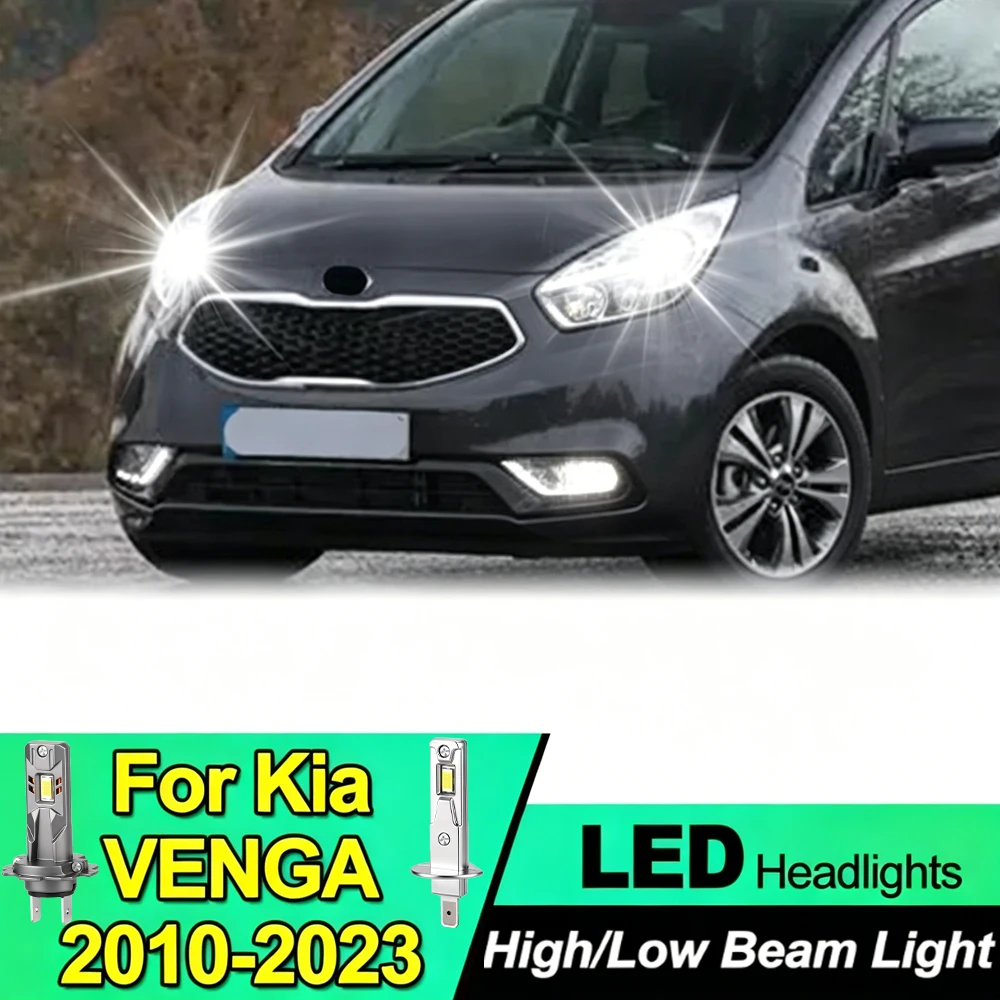 Car LED Headlights 6000K High Low Beam Lamp Canbus 1:1 Size For Kia VENGA 2010 2011 2012 2013 2014 2015 2016 2017 2018 2019 2020