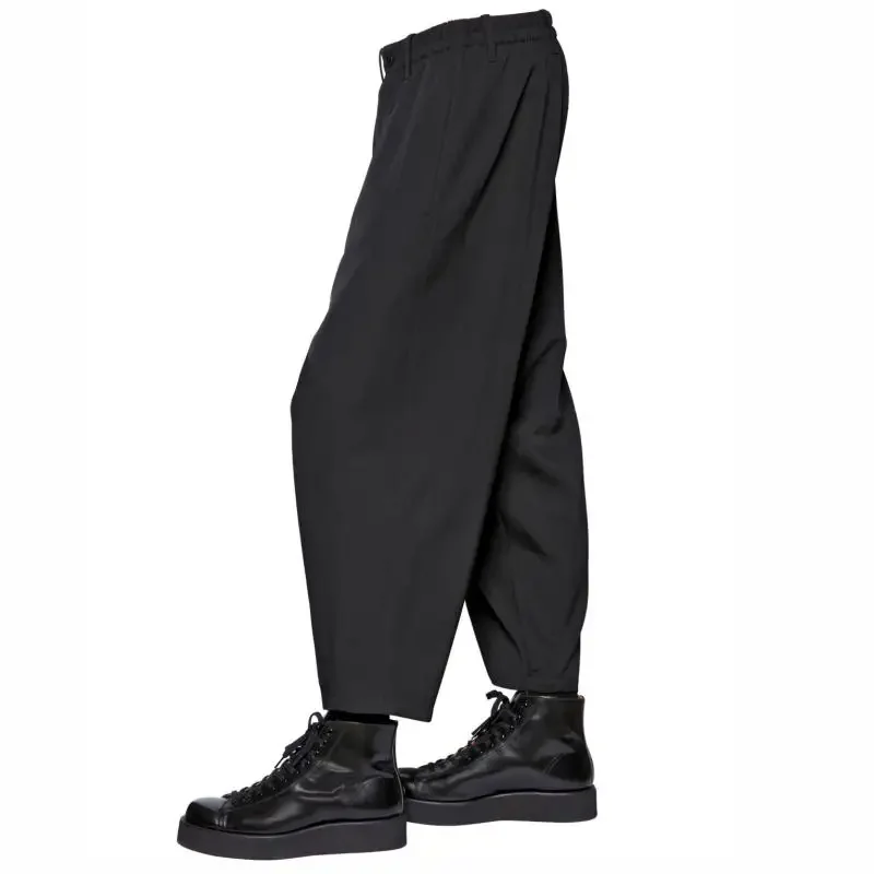 YOJI OOAK RELAX ED PANTS LOGO @ Signature الصوف المطبوع تسعة سنتات السراويل فضفاضة كبيرة الحجم الإبداعية #3