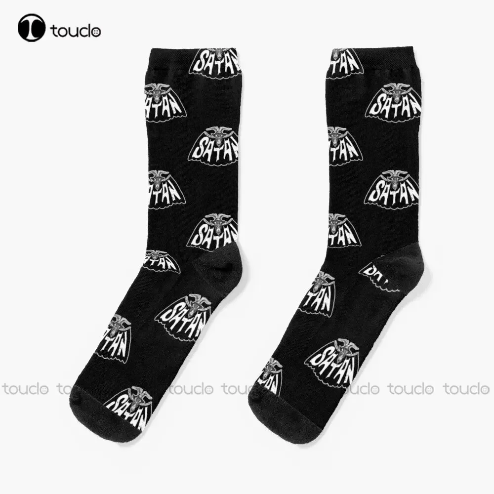 Satan Horror Halloween Satan Evil Baphomet Socks Girls Crew Socks Fashion Creative Leisure Funny Art Abstract Oil Painting Socks