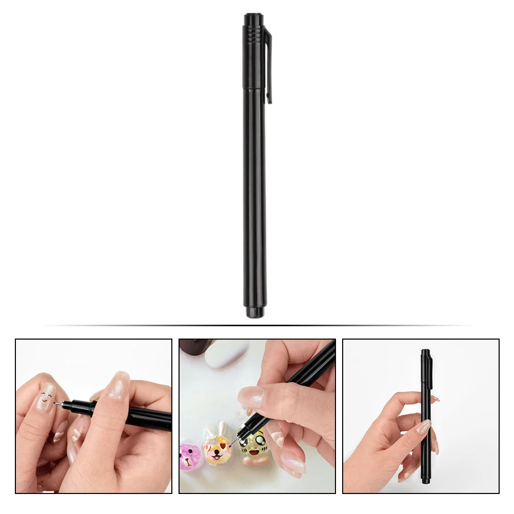 Bolígrafo para uñas, bolígrafos de dibujo para delineador de uñas, buena manicura, pinceles prácticos, pintura decorativa, suministro negro