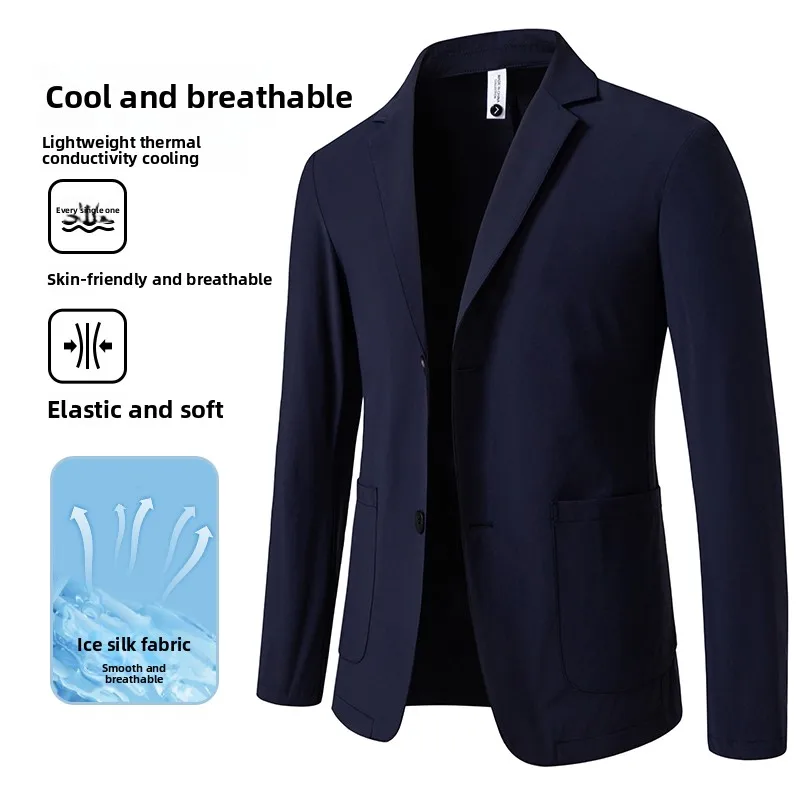 

Легкий пиджак с защитой от солнца - модный деловой пиджак в корейском стиле для мужчин, для путешествий, свадеб и повседневной носки