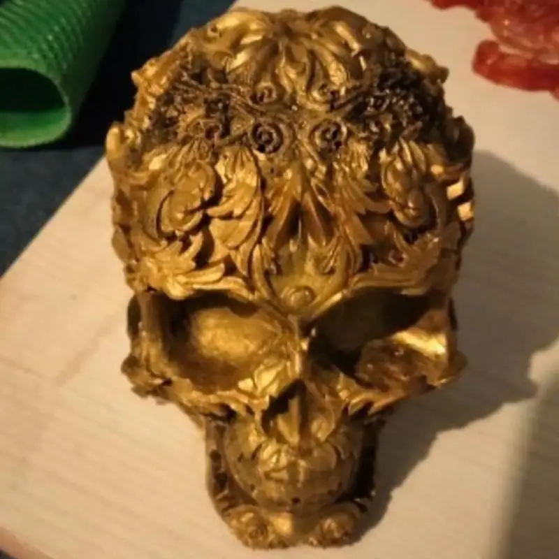 J78F ثلاثي الأبعاد تنقش زهرة الجمجمة قالب من السيليكون DIY بها بنفسك الديكور صنع الصابون شمعة تذوب الراتنج بوليمر كلاي