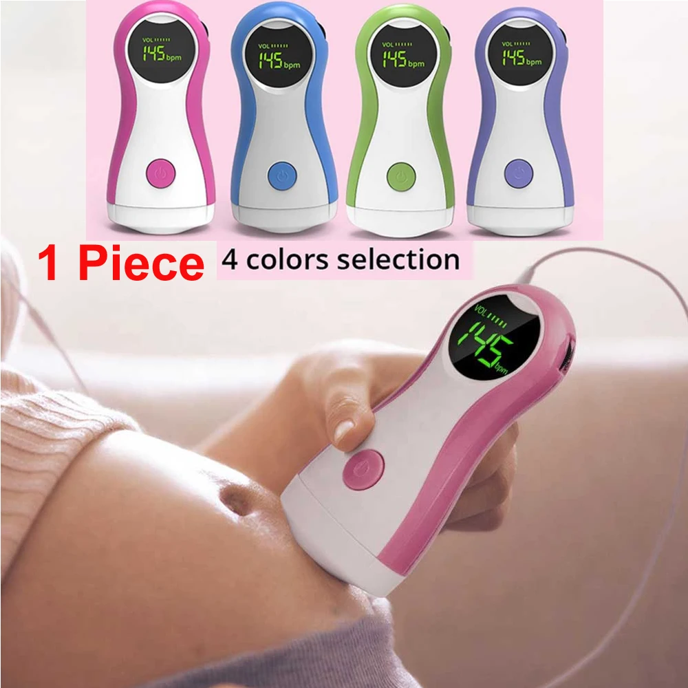 胎児ドップラーベビーモニター-lcd-ディスプレイポータブルベビー心拍数モニター妊婦用イヤホン付き