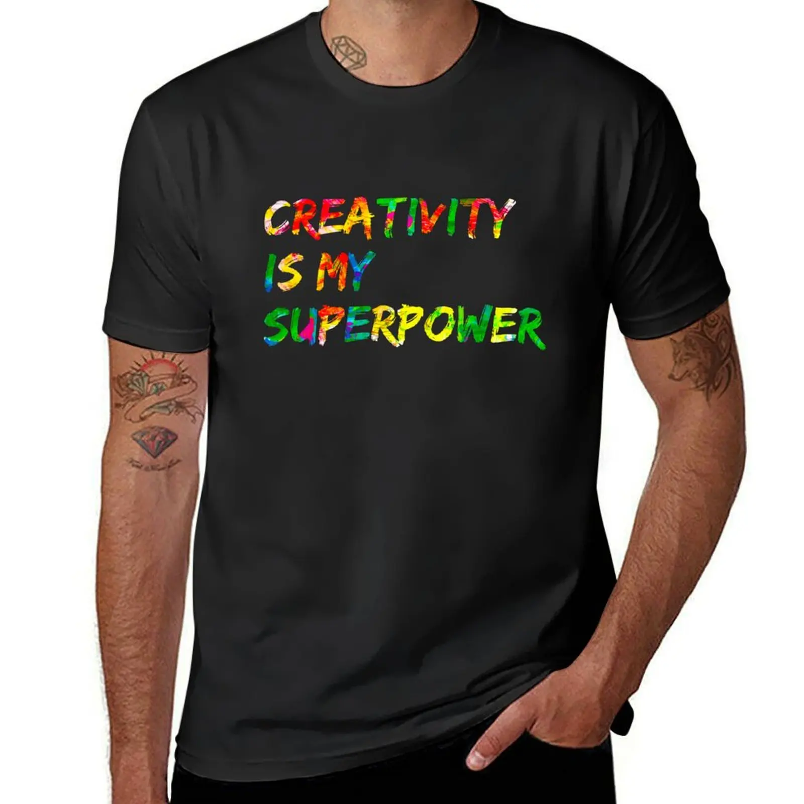 Creativity is my Superpower T-Shirt funnys anime clothes anime summer tops Men's cotton t-shirt