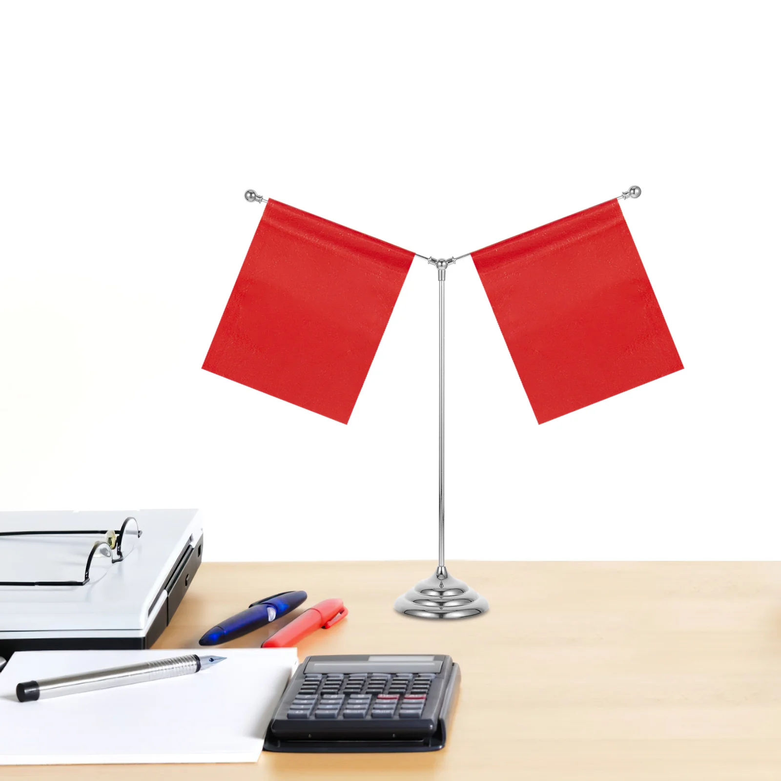 

Y-Shaped Flagpole Stand Large Round Base Stable Office Desk Table Flag Holder Indoor Metal Desktop Flag Support