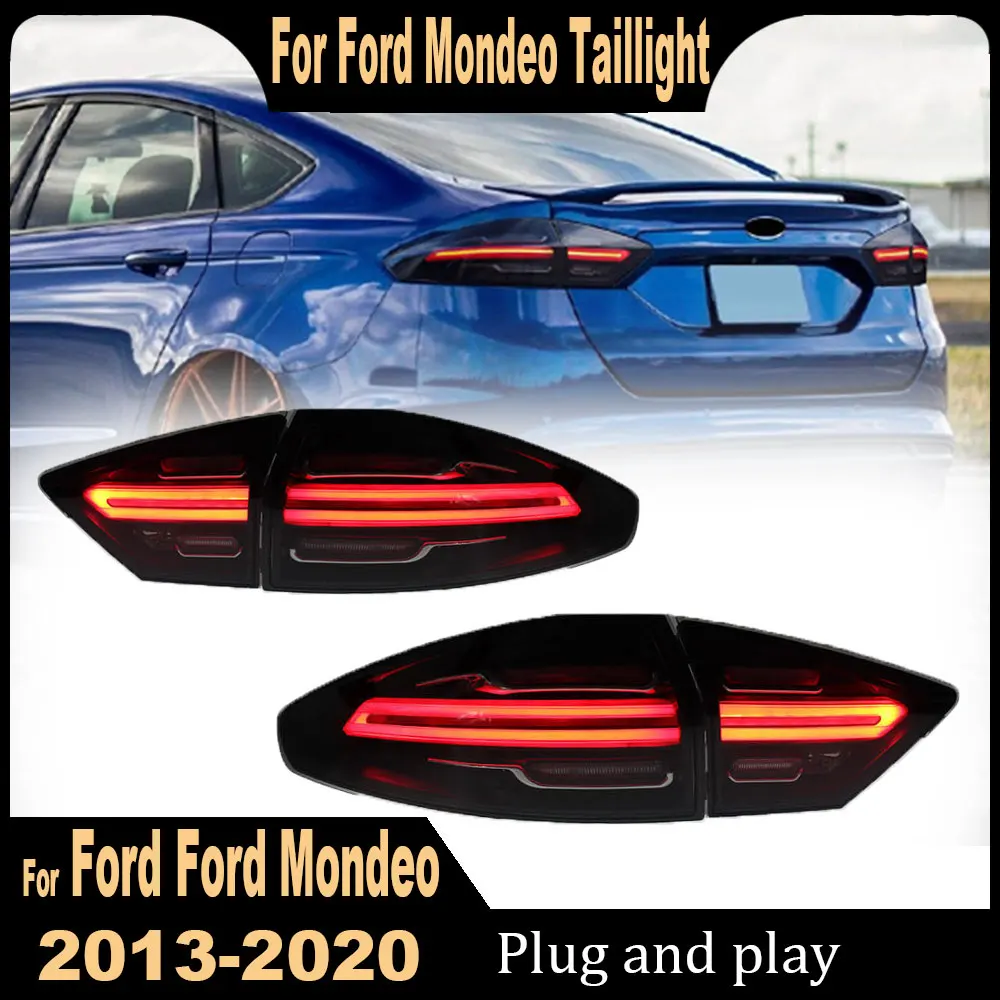 2pc Car Styling for Ford Fusion Tail Lights 2013-2020 Mondeo LED Tail Lamp LED DRL Dynamic Signal Brake Reverse auto Accessories