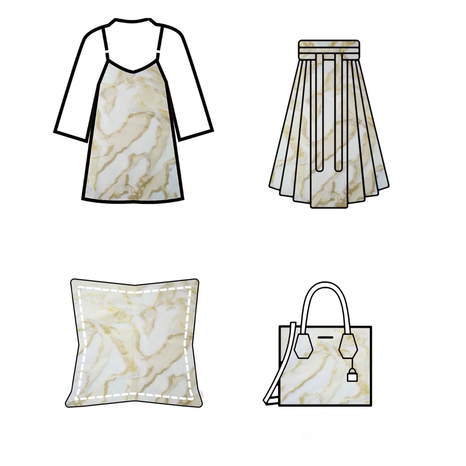 Artistic Style Light Gold Relief Jacquard Fabric Micro Transparent Dress Skirt Luggage Bag Decorative Sewing Fabric