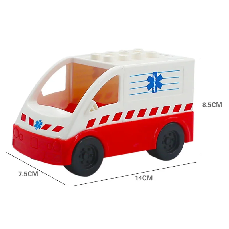Trailer Auto Motor Boot Grote bouwstenen Collocatie Voertuigaccessoire Kid DIY Speelgoed Compatibel met Duploed Set Gift
