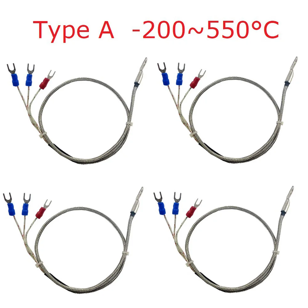 

4PCS Stainless Steel PT100 Temperature Sensor Thermocouple with 0.5M Cable Temperature Sensing High Temperature Waterproof
