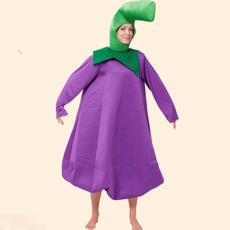 Halloween Food Party Costume Adult Cosplay Purple Eggplant Carnival for Women