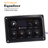 JOYO EQ-505 Acoustic Guitar Equalizer Pickup 5 Band with LCD Tuner Treble, Middle, Bass Control Volume Knob Complete Kit