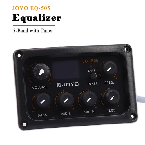 JOYO EQ-505 pastilla ecualizador de guitarra acústica de 5 bandas con sintonizador LCD agudos, medios, perilla de volumen de Control de bajos Kit completo