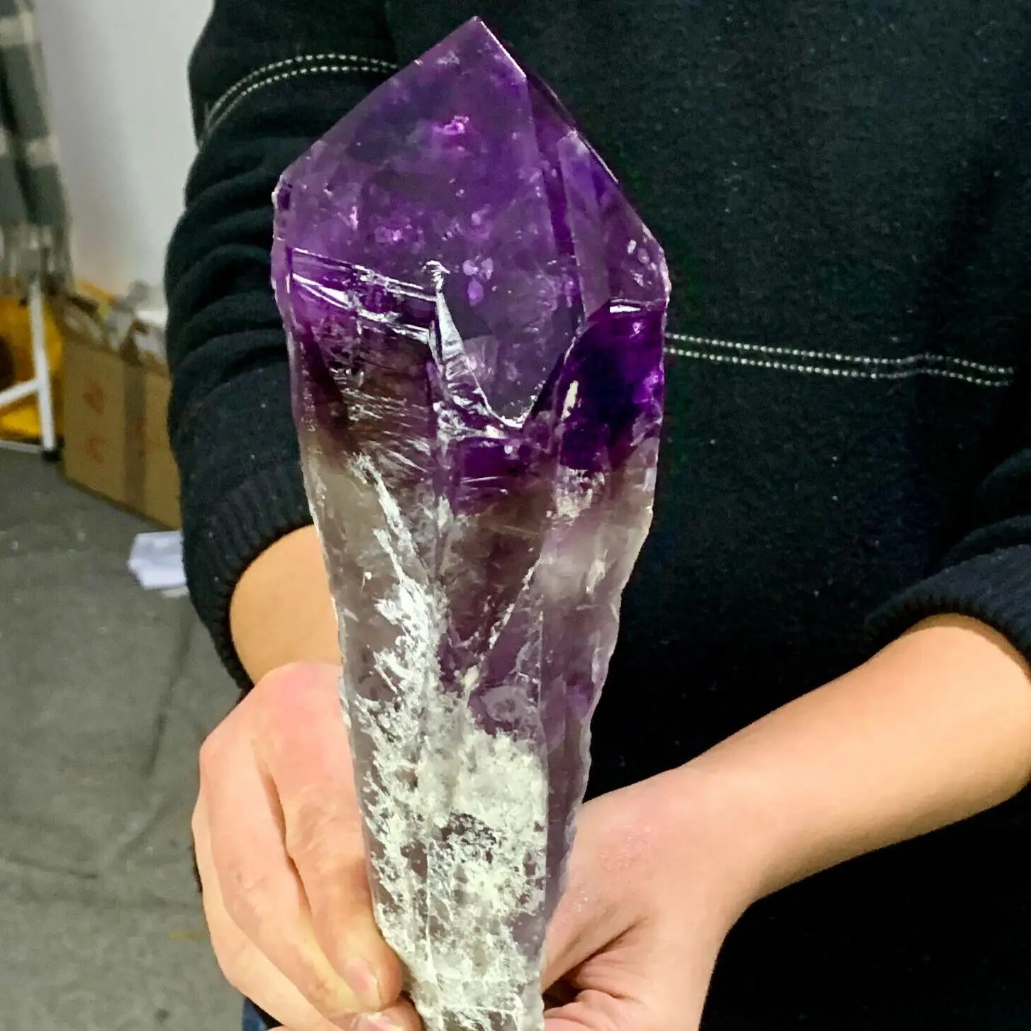 

Magical Natural Amethyst Backbone Scepter Crystal Cluster Mineral Reiki Healing Wealth Gem Home Office Degaussing Decoration