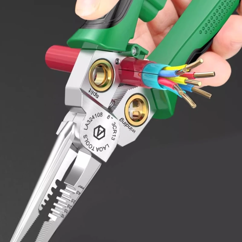 

8in1 Multi-Functional Wire Stripping Pliers Crimper Cable Stripper Cutter For Wire Winding Electricians Measurement Hand Tool