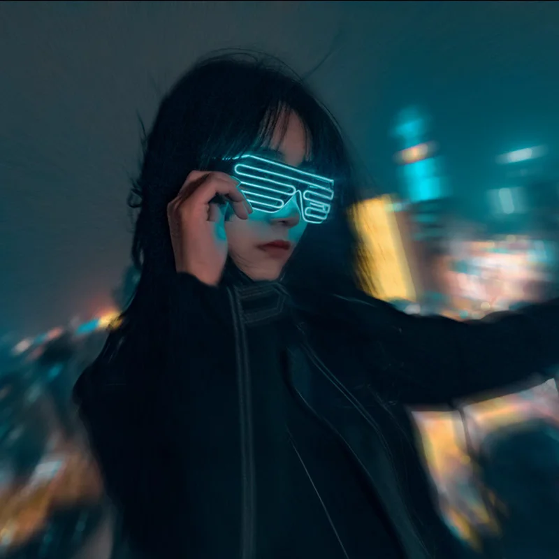 وصول جديد بارد المرحلة ارتداء نظارات مضيئة متوهجة مصراع نظارات النيون وامض نظارات للرجال النساء أزياء الرقص الدعائم