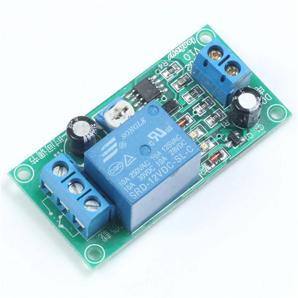 DC 12V NE555 0~60 Seconds Delay Timer Time Switch Adjustable Time Relay Module Connect AC 250V/DC 30V 10A LED Lights Timing Easy