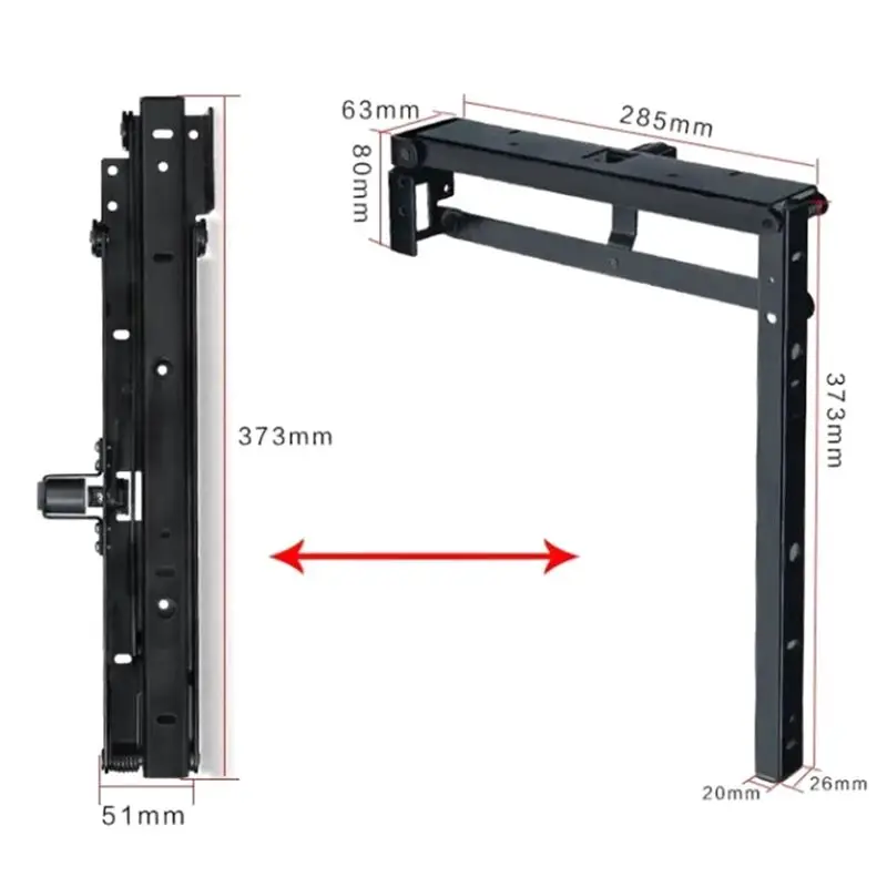 DT17 Folding for Seat Stool Conceal Bracket Hinge, 1 Pair Heavy Duty RV Shelf Support, Iron Shoe Cabinet Wardrobe Closet
