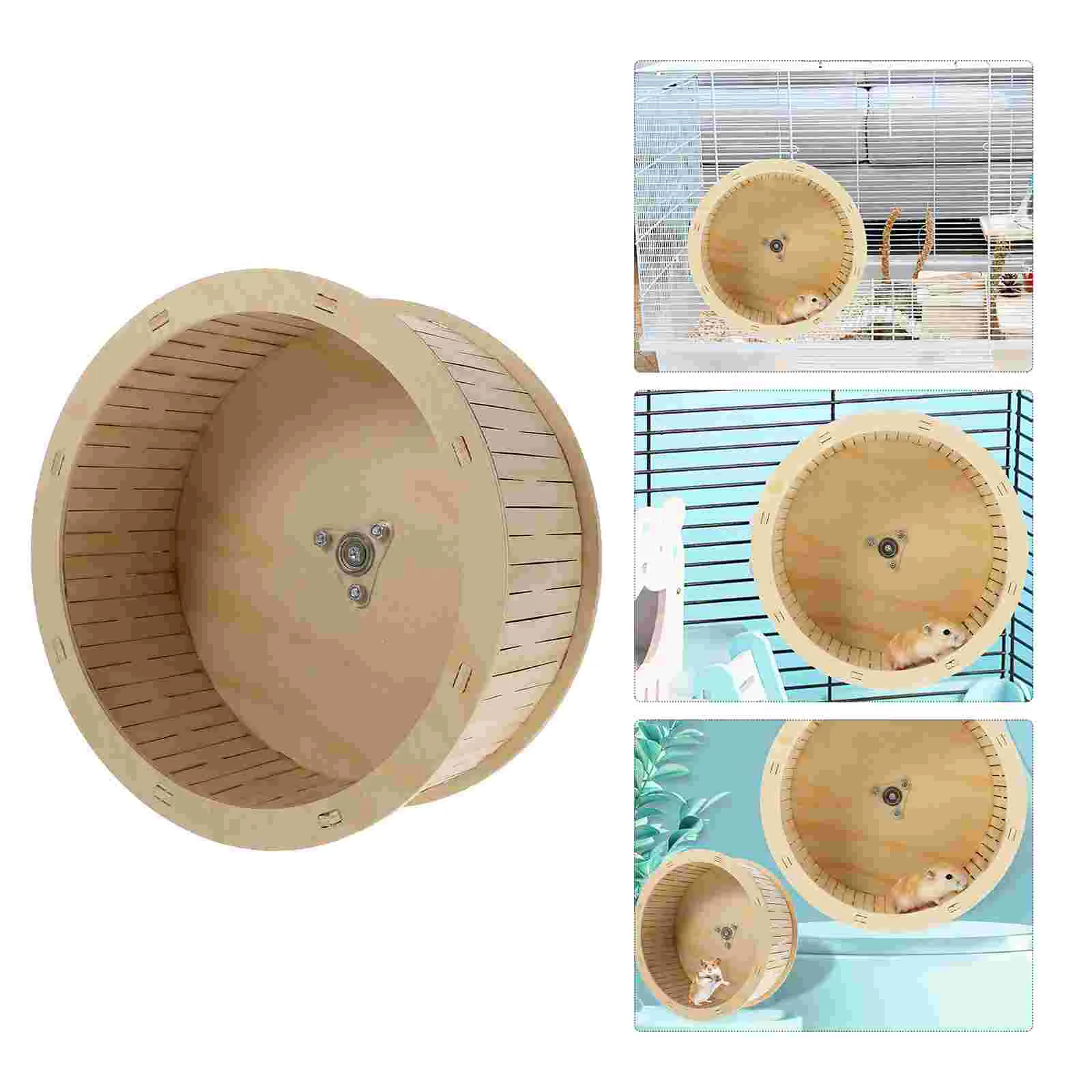 Pet Hamster Running Silent Wheel Squirrel Workout Hedgehog Exercise Wooden