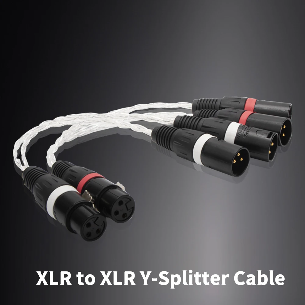 XLR-Buchse auf Dual-XLR-Stecker, Audio-Mikrofon-Adapter, XLR auf XLR Y-Splitter, symmetrisches Kabel – Detail 9