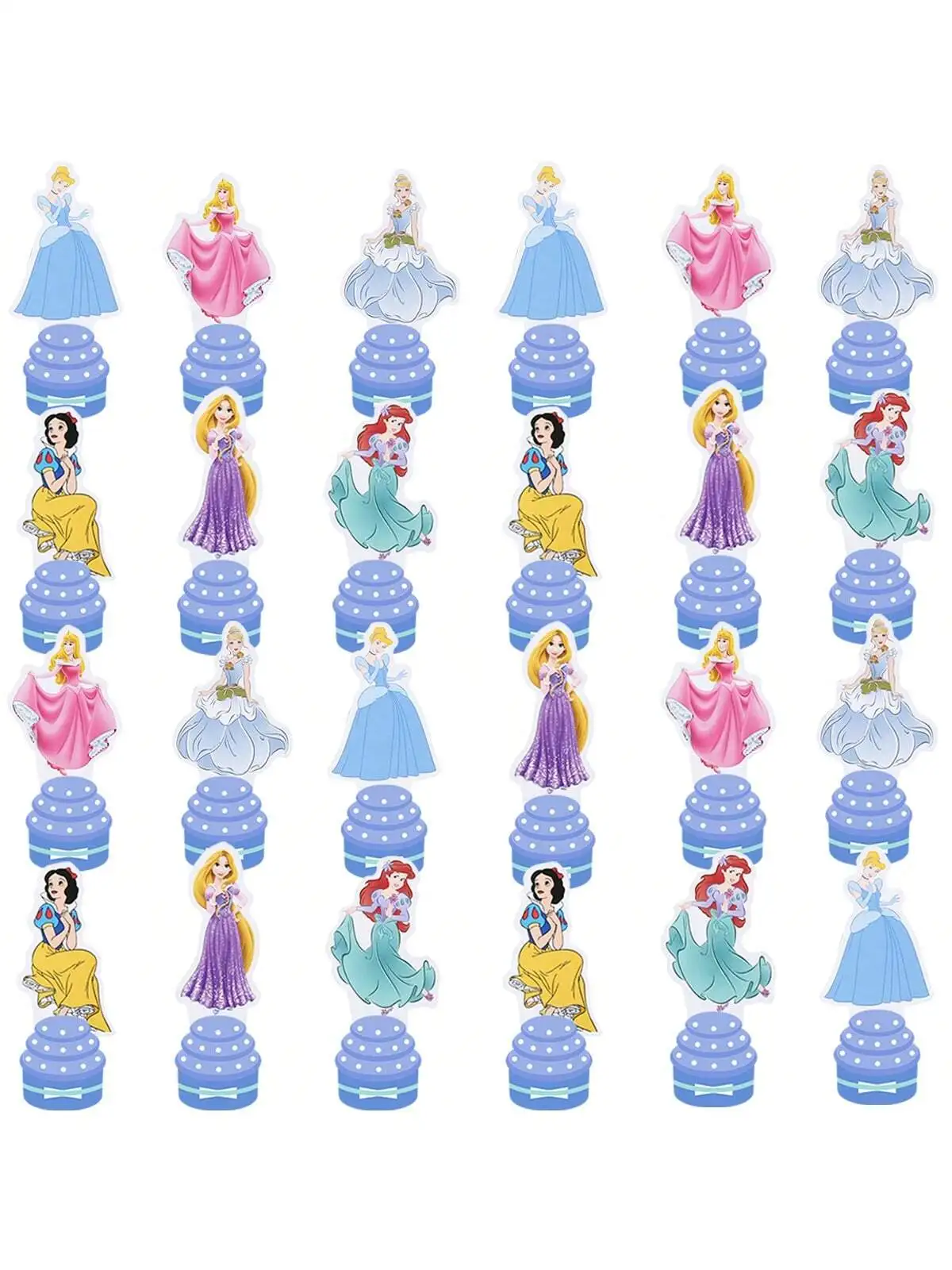 25 Stück Disney Princess Party-Dekoration, Kuchendeckel für Mädchen, Gastgeschenke, Prinzessin, Aschenputtel, Ariel-Thema für Mädchen, Geburtstag, Cupcake-Topper