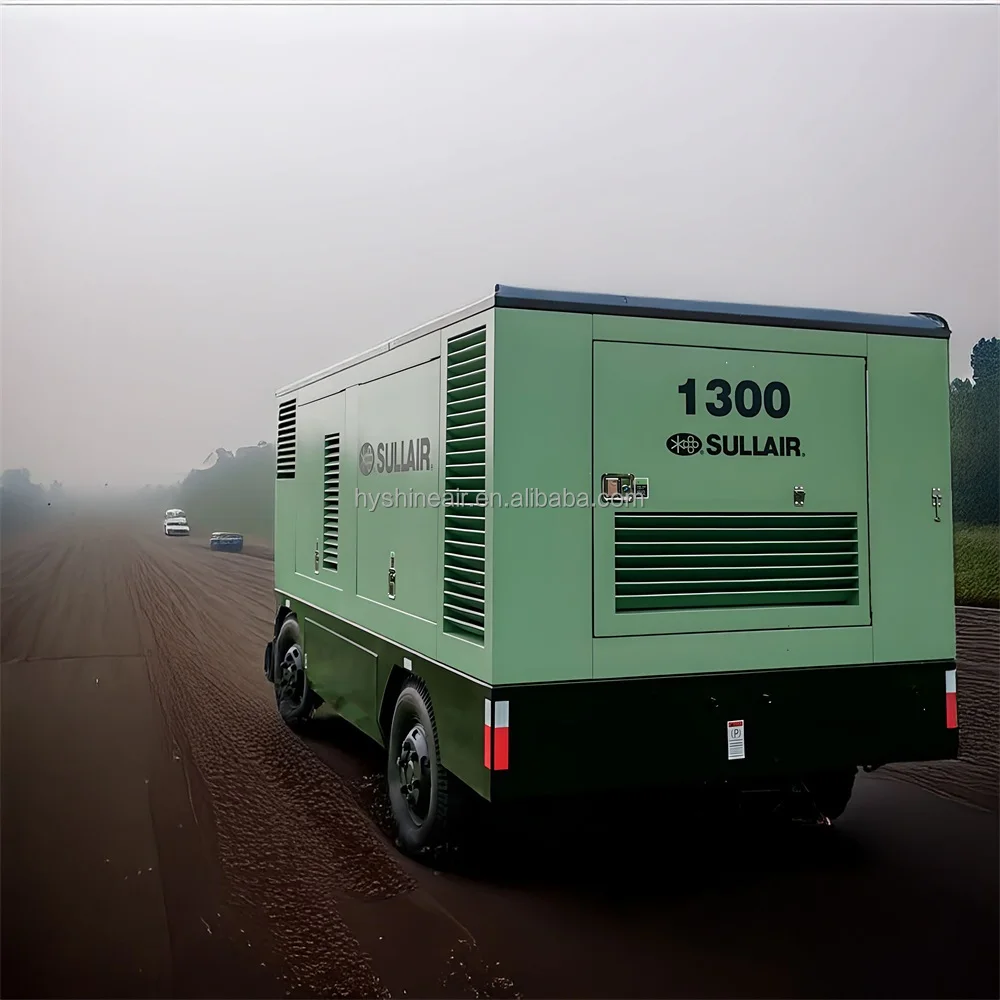 

1300 Diesel Engine Screw Portable Air Compressor 24.1bar/350psi 1300cfm/36.8m³/min Pneumatic Water Well Drilling Rig New