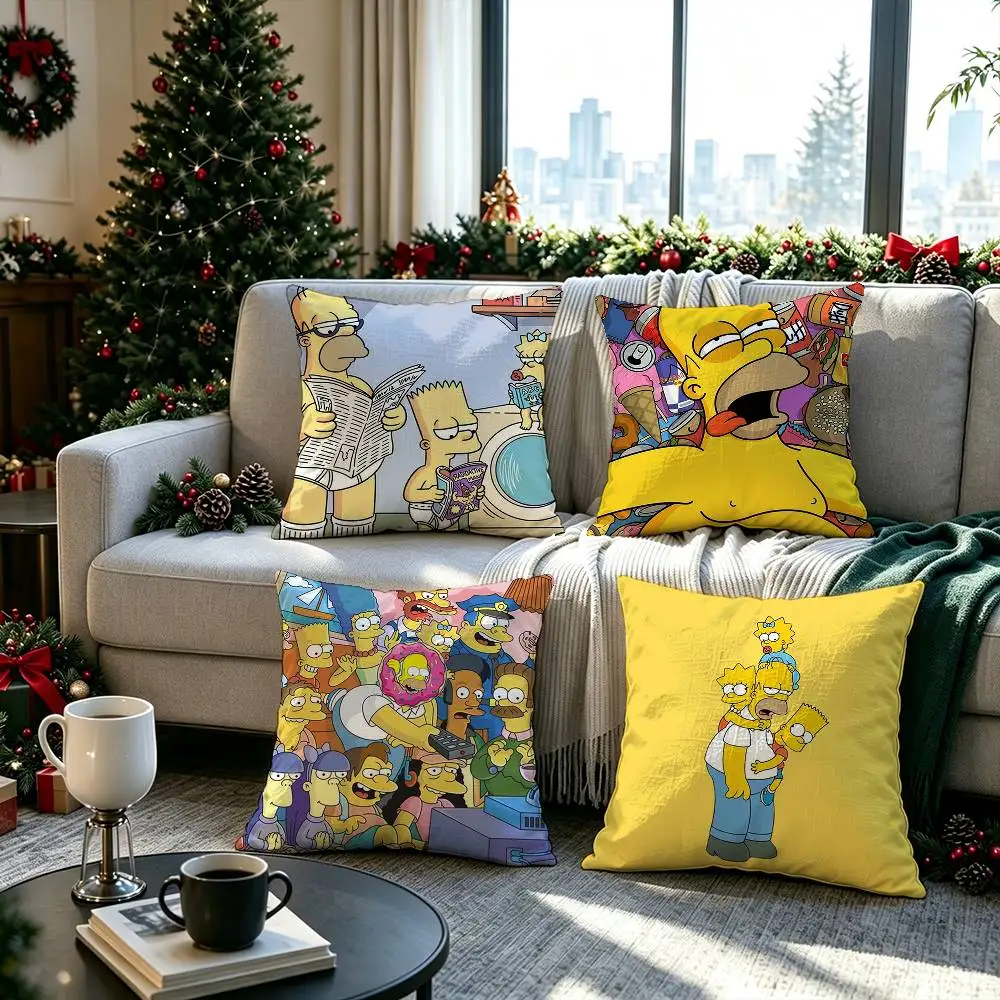 The Simpsons  Pillow cover Soft Microfiber Pillowcase Home Sofa Decor Surprise Decorative printed.