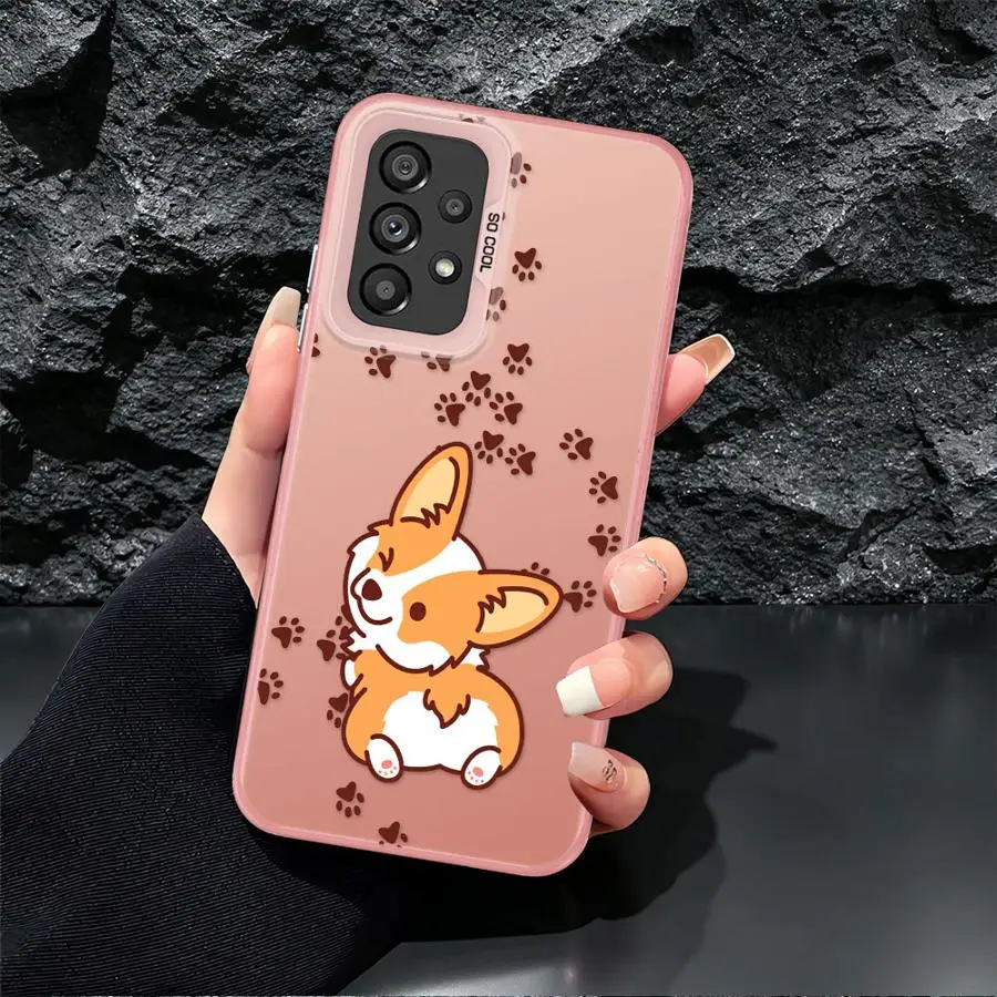 Corgi Puppy Paw Back Phone Cover Case for Samsung Galaxy A04 A05 A10 A20 A71 A50 A03 A56 A54 A06 A07 A51 A52 A72 - view 3