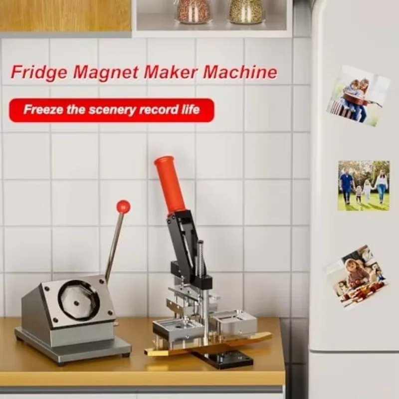 

【Brand New】 63.5*63.5mm CE Certified Magnetic Fridge Sticker Machine Kit With Metal Cutter And 1000pcs Materials