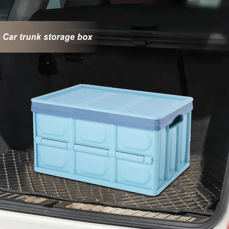 SUV Trunk Organizer 55/33L Capacity Car Trunk Storage Box With Waterproof Cover Large Capacity Grocery Organizer For Car Save