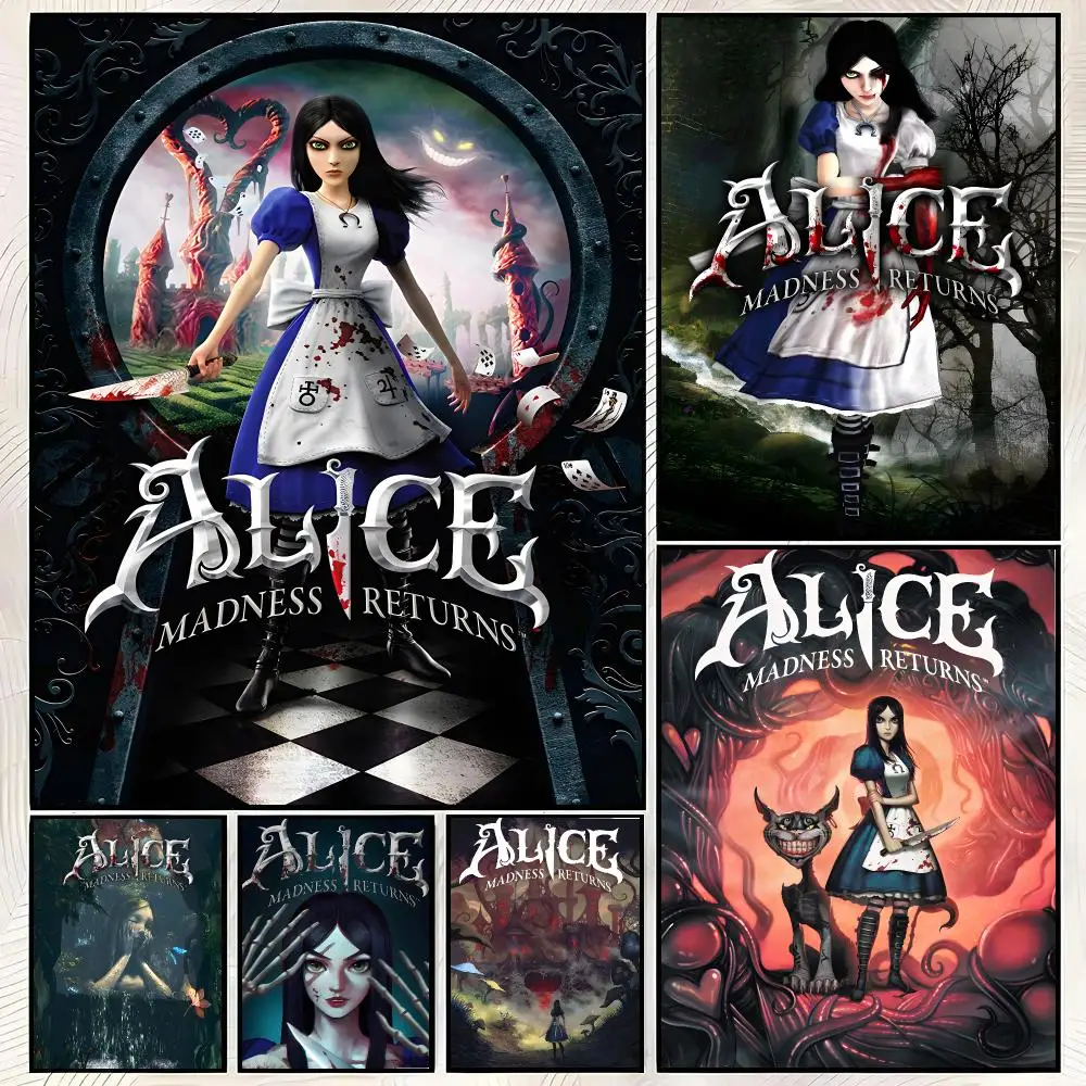 Game A-Alice: Madness Returns Poster Vintage PP Paper Wall Art Home Decor Print for Bedroom Living Room Aesthetic Gift